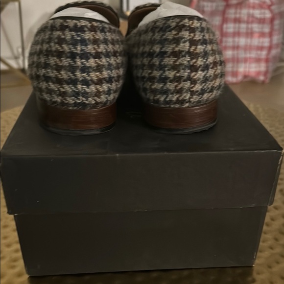 Black Houndstooth Slip-On Loafers - Picture 2 of 3